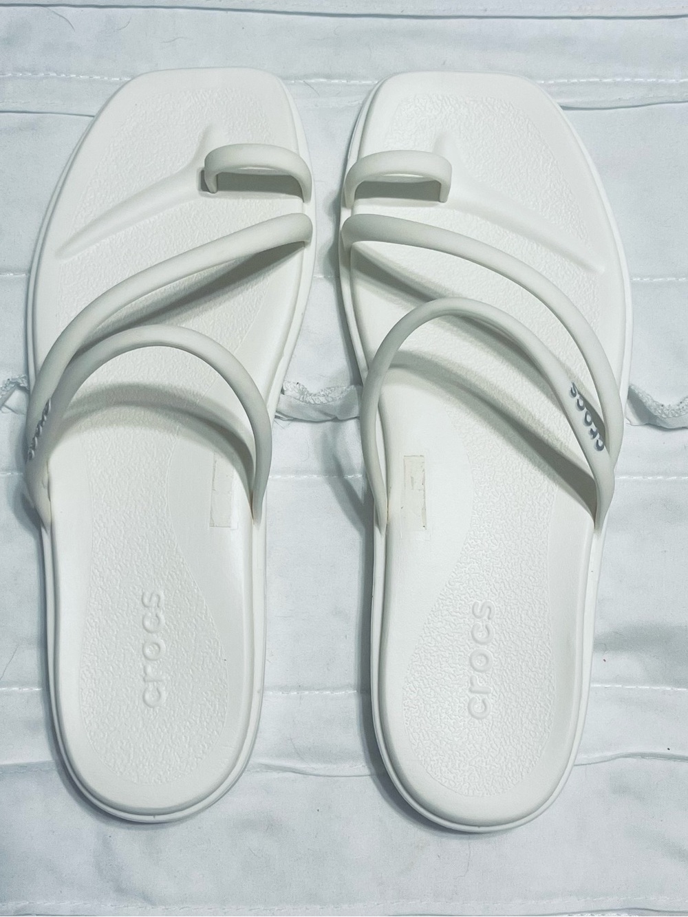 CROCS Women’s White Double-Strap Slide Sandals